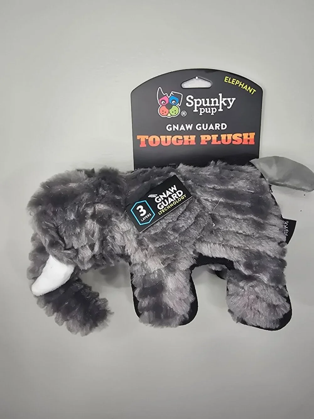 Spunky pup Tough Plush Toy Elephant-Medium Dog Toy